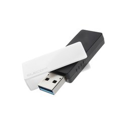 USBメモリ 128GB USB3.2（Gen1） 回転式コネクターカバー ホワイト MF-RMU3B128GWH
