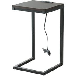 コンセント付サイドテーブル アルベロ ブラウン NK-350