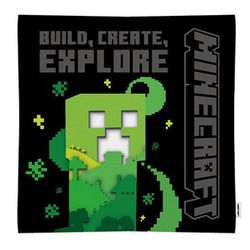 MCT-PSC-BK Minecraft（マインクラフト） 背当てクッション ペーパークラフトアートシリーズ ブラック [キャラクターグッズ]