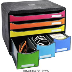 EXACOMPTA ストアボックス 小物入れ付きレターケース A4 横型 マルチカラー MTF306798D