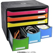 EXACOMPTA ストアボックス 小物入れ付きレターケース A4 横型 マルチカラー MTF306798D