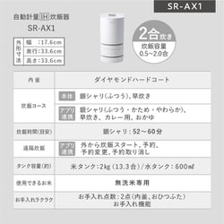 ヨドバシ.com - パナソニック Panasonic SR-AX1-W [自動計量 IH炊飯器 ...