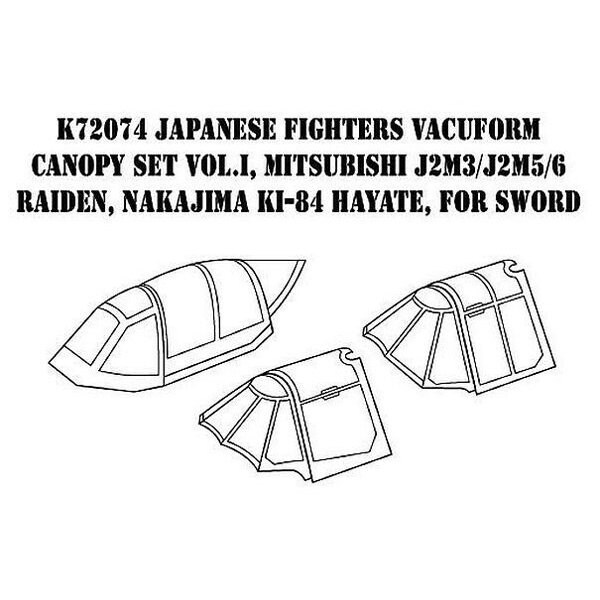 MHZK72074 1/72 日本軍戦闘機 バキュームキャノピーパート1 [プラモデル用パーツ]