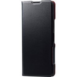 PM-X232PLFUBK [Xperia 10 V （SO-52D/SOG11） ケース ソフトレザー カバー 手帳型 マグネット フラップ 衝撃吸収 超軽量 薄型 スリム スタンド機能付 UltraSlim ブラック]