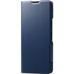 PM-X232PLFUNV [Xperia 10 V （SO-52D/SOG11） ケース ソフトレザー カバー 手帳型 マグネット フラップ 衝撃吸収 超軽量 薄型 スリム スタンド機能付 UltraSlim ネイビー]