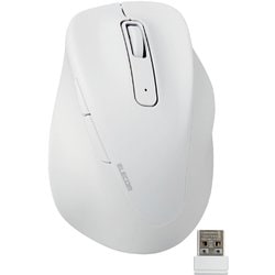 ワイヤレスマウス EX-G 無線（2.4GHz） BlueLED 静音 5ボタン 右手専用 抗菌 Mサイズ ホワイト M-XGM30DBSKWH
