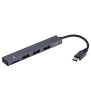 USB2.0Type-C3ポートヘンカンコンボハブ グレー COM-C2MSD113GY