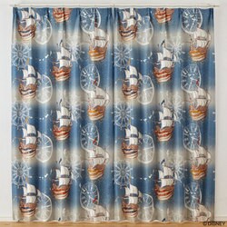 既製カーテン ドレープ フライインザスカイ 100cm×200cm ブルー M1213
