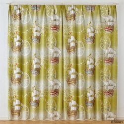 既製カーテン ドレープ フライインザスカイ 100cm×135cm イエロー M1214