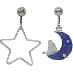 E-34 [パリスキッズ PARIS KID'S イヤリング キャットムーン シルバー]