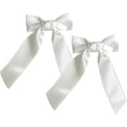 シュシュドゥパリス Chouchou de Paris (byパリスキッズ) ヘアクリップ サテン2個組リボンクリップ ホワイト SBTKクリップ-48