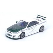 IN64-R34RT-MINESGC 1/64 日産 スカイライン GT-R R34 NISMO R-Tune MINES グリーンカーボンボンネット [ダイキャストミニカー]