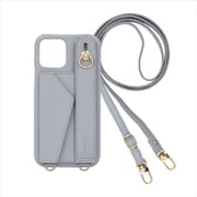 BS-IP14P-IG [iPhone 14 Pro 用 ケース ベルト付きショルダーケース スマホケース ショルダータイプ くすみカラー スタンド機能 エレガンテ Elegante/アイスグレー]