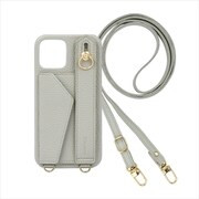 BS-XP10-4-PG [Xperia 10 IV 用 ケース ベルト付きショルダーケース スマホケース ショルダータイプ くすみカラー スタンド機能 エレガンテ Elegante/ペールグレー]