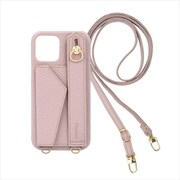 BS-XP5-4-GP [Xperia 5 IV 用 ケース ベルト付きショルダーケース スマホケース ショルダータイプ くすみカラー スタンド機能 エレガンテ Elegante/グレイッシュピンク]