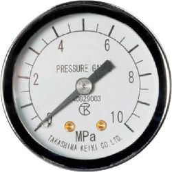 小型圧力計（D枠埋込形・縁なし・φ40）圧力レンジ0.0～0.1MPa R1/8 1744010