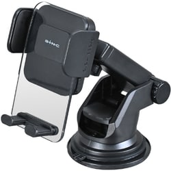 WA119 [車内用品 スマホホルダー ダッシュボード吸盤取り付けタイプ（手帳型ケース対応）らくらくワンタッチオープン 360°角度調整 伸縮式アーム すべり止めアーム]