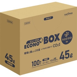 ゴミ袋 エコノプラス nocoo 半透明 45L BOX入り シャカシャカ素材 100枚入 65×80cm 厚さ0.015mm CE44