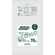 ゴミ袋 エコノプラス nocoo 半透明 70L 薄口 シャカシャカ素材 20枚入 80×90cm 厚さ0.016mm CE70
