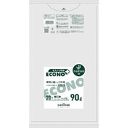 ゴミ袋 エコノプラス nocoo 半透明 90L 薄口 シャカシャカ素材 20枚入 90×100cm 厚さ0.016mm CE90