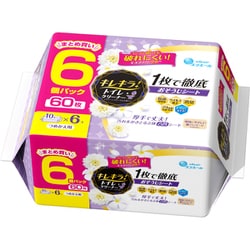 エリエール キレキラ！トイレクリーナー1枚で徹底おそうじシート クリーンフローラル つめかえ用 60枚（10枚×6P）