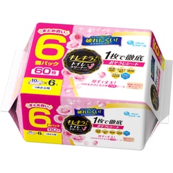 エリエール キレキラ！トイレクリーナー1枚で徹底おそうじシート ハッピーローズ つめかえ用 60枚（10枚×6P）