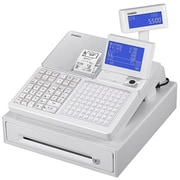 電子レジスター Bluetoothレジスター タッチキーモデル インボイス適格簡易請求書対応 4部門 2500PLU ドロアー一体型 ホワイト SR-C550-EX-4SWE