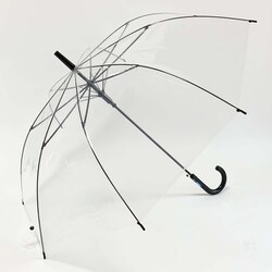 ビニール傘 60cm ジャンプ式 風に強い 丈夫 使用時直径約101cm FRP 透明 黒 30284