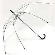 ビニール傘 65cm ジャンプ式 耐風 丈夫 手元と石突に滑り止め 使用時直径約111cm 透明 黒 30116