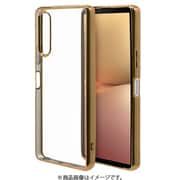 7541XP105TP [Xperia 10V用 ケース カバー ソフトケース TPU 耐衝撃吸収 クリア 透明 メタルフレーム ゴールド]