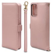 7545RENO9ABO [OPPO Reno9 A/OPPO Reno7 A用 ケース カバー 手帳型 カード入れ スタンド機能 ハンドストラップ付き ライトピンク]