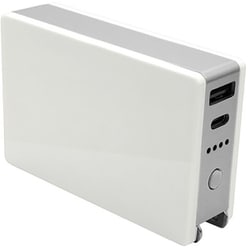 モバイルバッテリー 5000mAh 3A USB Type-C Type-A AC充電器にもなる 収納式コンセント 小型 コンパクト 機内持込可能 ホワイト RLI050AC3A01WH