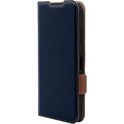 7553AQOW3BO [AQUOS wish3用 ケース カバー 手帳型 薄型 耐衝撃吸収 カード入れ スタンド機能 サイドマグネット NV×BR]