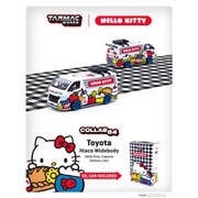 T64-038-HKD 1/64 Toyota Hiace Widebody Tarmac Works X Hello Kitty Capsule Delivery Van With metal oil can [ダイキャストミニカー]