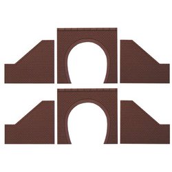 NA-95 Nゲージ トンネルポータル 単線用 レンガタイプ ポータル2枚・擁壁 左右各2枚 [鉄道模型レイアウト用品]