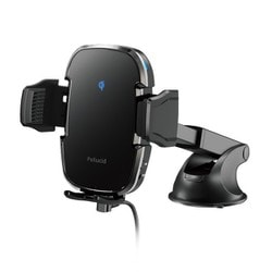 車内用品 スマホホルダー 自動開閉ロングアーム 吸盤貼付けタイプ 対応サイズ：(幅) 約58～88mm/厚み 約20mmまで/重さ 約250g以下 ワイヤレス充電：最大15W PPH2305