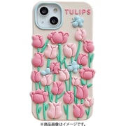 iPhone 14ケース A5 シリコン 立体 花柄 チューリップ フラワー+ピンク