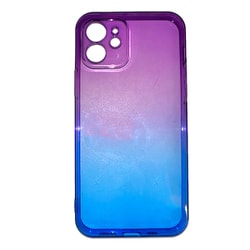 iPhone 12ケース A6 TPU グラデーション パープル＋ブルー