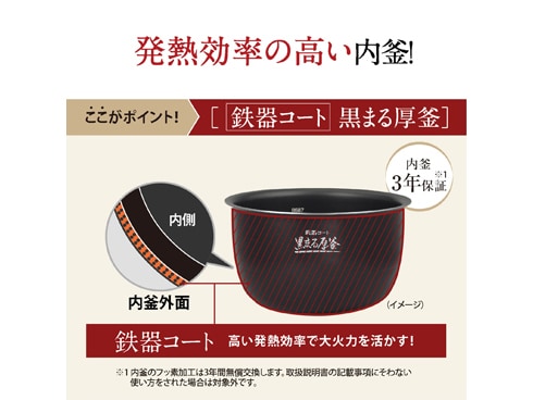 ヨドバシ.com - 象印 ZOJIRUSHI 圧力IH炊飯ジャー 鉄器コート黒