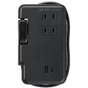 巻取りモバイルタップ 3個口 0.9m USB-A/USB-C端子付 黒 H2M50091U1CBK