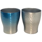 68345 [グラデーション ロックカップ 約290ml ペアセット（2個入り） ブルー×シルバー]