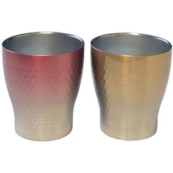 グラデーション ロックカップ 約290ml ペアセット（2個入り） ピンクゴールド×ゴールド 62432