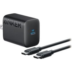 USB急速充電器 Anker 312 Charger 30W with USB-C ＆ USB-C ケーブル 1.5m USB PD（パワーデリバリー）対応 USB-C×1 折りたたみ式プラグ搭載 ブラック B2640N11