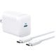 USB急速充電器 Anker 312 Charger 30W with USB-C ＆ USB-C ケーブル 1.5m USB PD（パワーデリバリー）対応 USB-C×1 折りたたみ式プラグ搭載 ホワイト B2640N21
