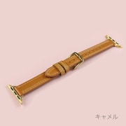IQ-AW016B41-CA [Apple Watch 41/40/38mm ステッチ スリム レザーベルト （016） キャメル]