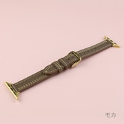 IQ-AW016B41-MO [Apple Watch 41/40/38mm ステッチ スリム レザーベルト （016） モカ]
