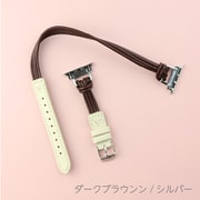 IQ-AW015B41-DBS [Apple Watch 41/40/38mm レザー ループベルト （015） ダークブラウンン/シルバー]