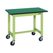 KS-097FEUR [軽量作業台 KSタイプ 移動式 直進安定金具無し 均等耐荷重200kg 改正RoHS10物質対応サカエリューム天板 組立式 W900×D750×H740mm]