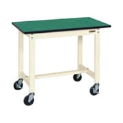 KS-096FEURI [軽量作業台 KSタイプ 移動式 直進安定金具無し 均等耐荷重200kg 改正RoHS10物質対応サカエリューム天板 組立式 W900×D600×H740mm]