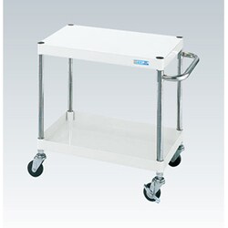 CSP-7562LNUW [CSパールワゴン 軽量タイプ/均等耐荷重100kg/ナイロンウレタン車/H600mm/2段/移動式 W750×D500×H600mm]